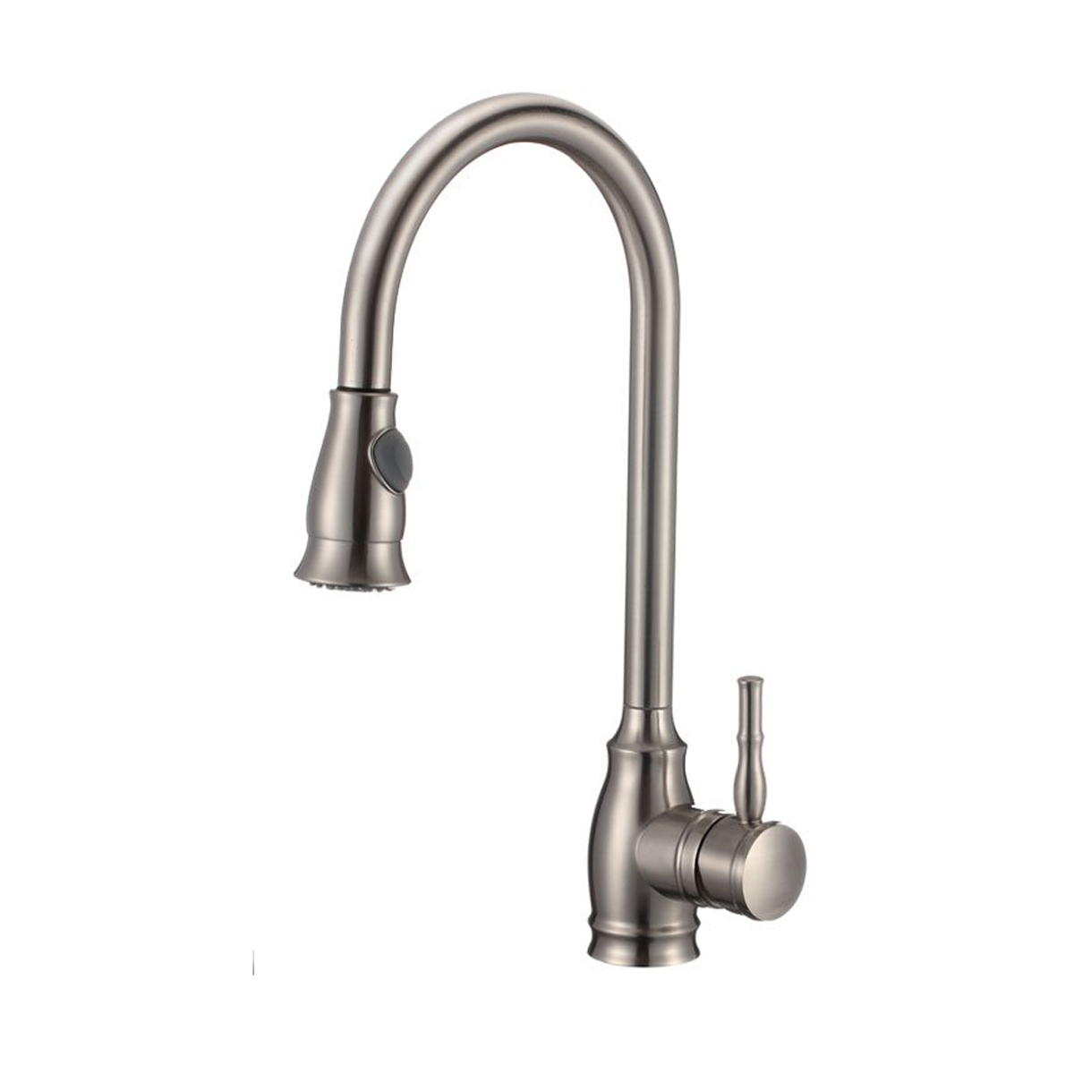 Pelican Int'l Fountain Series PL-8217 Single Hole Pull Down Kitchen Faucet In Brushed Nickel