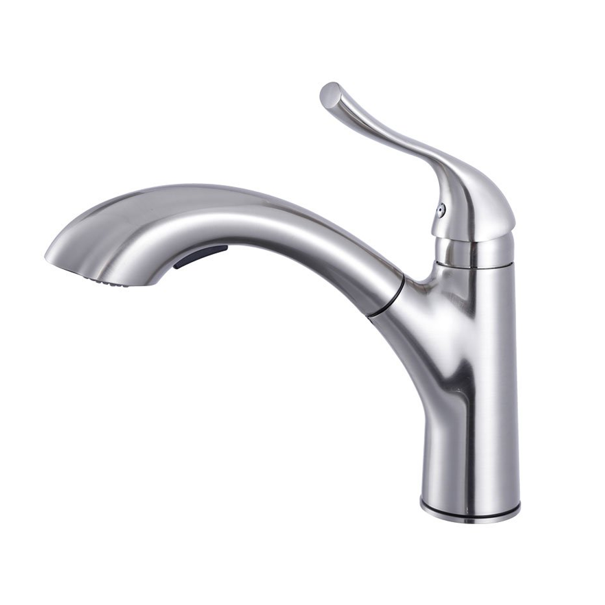 Pelican Int'l Fountain Series PL-8222 Single Hole Pull Out Kitchen Faucet In Brushed Nickel