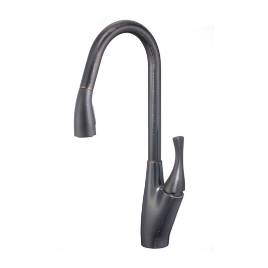Pelican Int'l Fountain Series PL-8224 Single Hole Pull Down Kitchen Faucet In Oil Rubbed Bronze