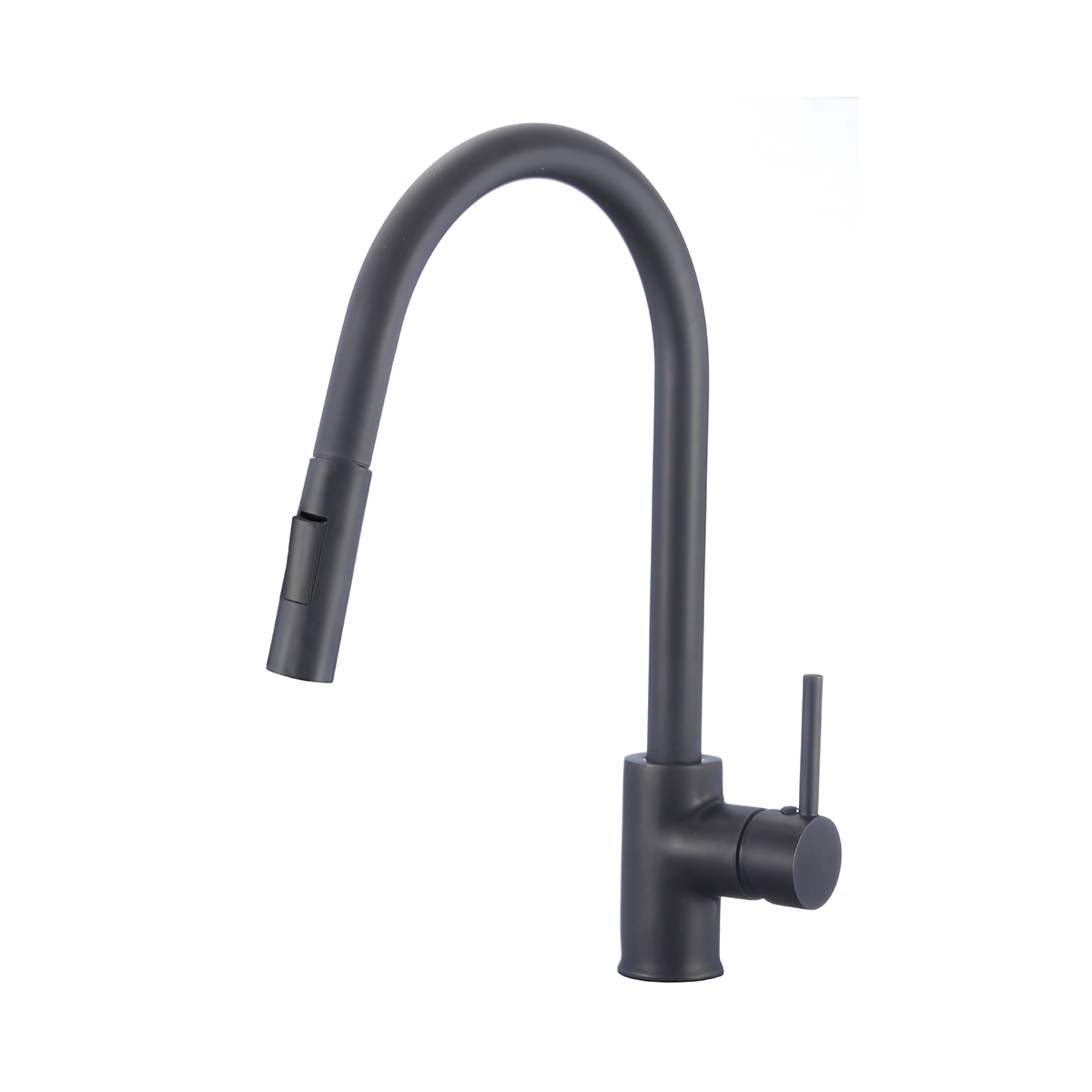 Pelican Int'l Fountain Series PL-8231 Single Hole Pull Down Kitchen Faucet In Matte Black