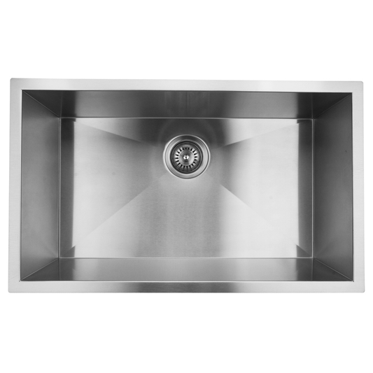 Pelican Int'l Handmade Series PL-HA109 R0 16 Gauge Stainless Steel Undermount Kitchen Sink 30" x 18" with Zero Radius Corners