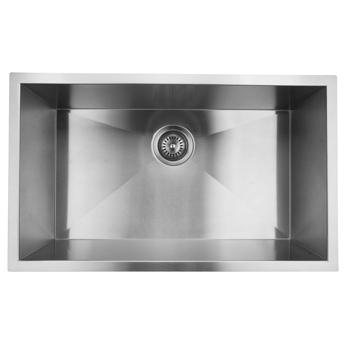 Pelican Int'l Handmade Series PL-HA111 R0 16 Gauge Stainless Steel Undermount Kitchen Sink 27" x 18" with Zero Radius Corners