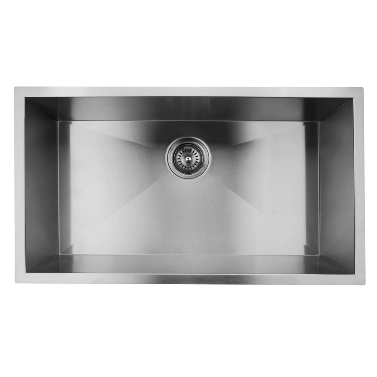 Pelican Int'l Handmade Series PL-HA115 R0 16 Gauge Stainless Steel Undermount Kitchen Sink 32" x 18" with Zero Radius Corners