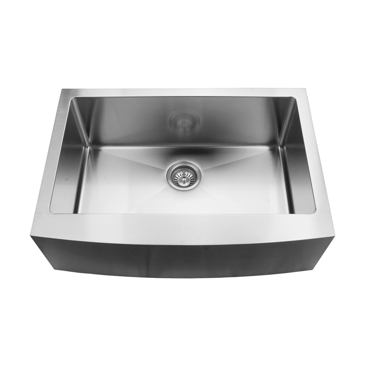 Pelican Int'l Handmade Series PL-HA118 R15 16 Gauge Stainless Steel Farmhouse Kitchen Sink 30" x 21" with Micro Radius Corners