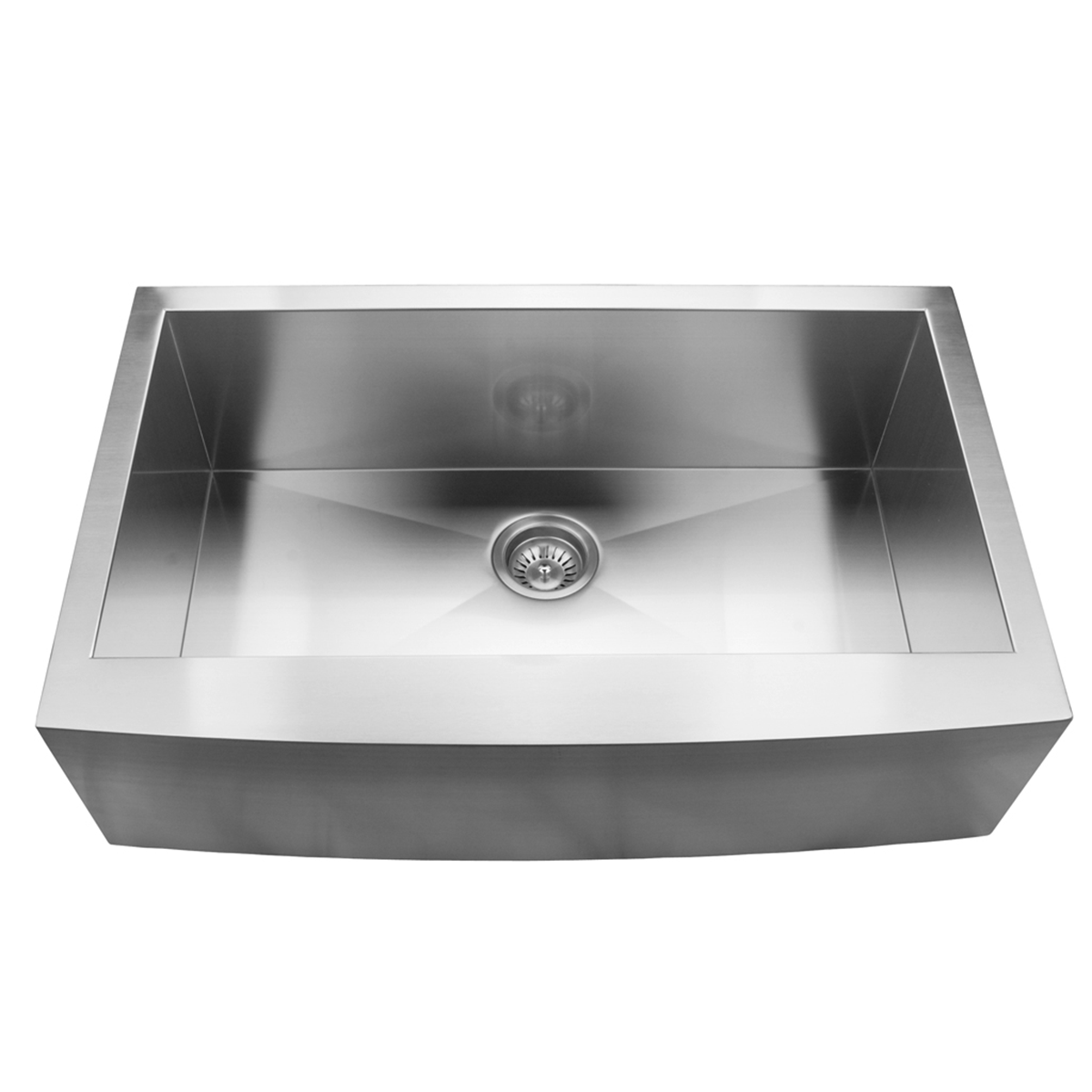 Pelican Int'l Handmade Series PL-HA122 R0 16 Gauge Stainless Steel Farmhouse Kitchen Sink 32 7/8" x 20 3/4" with Zero Radius Corners