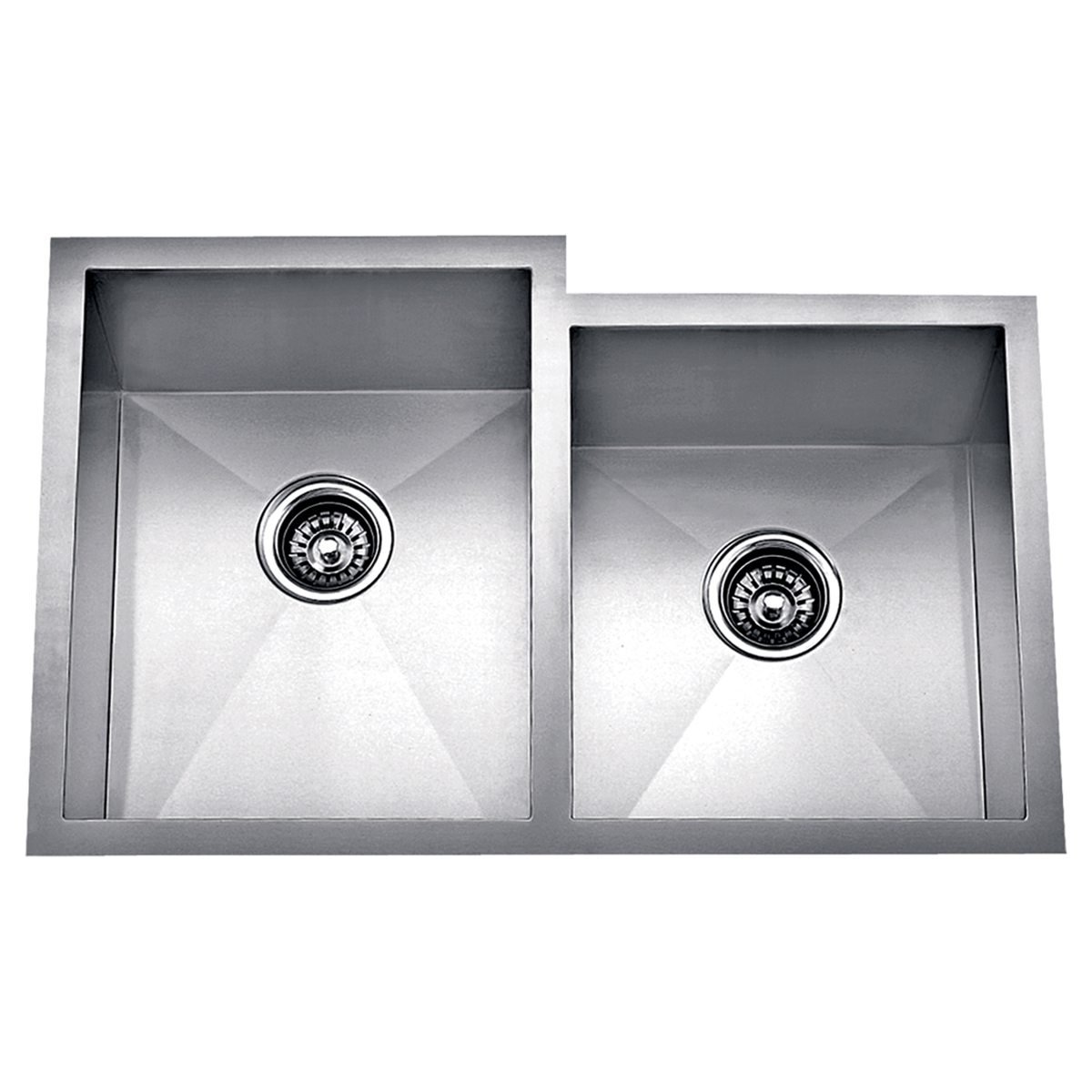 Pelican Int'l Handmade Series PL-HA126 R0 16 Gauge Stainless Steel Undermount Kitchen Sink 31 1/4" x 20 1/2" with Zero Radius Corners