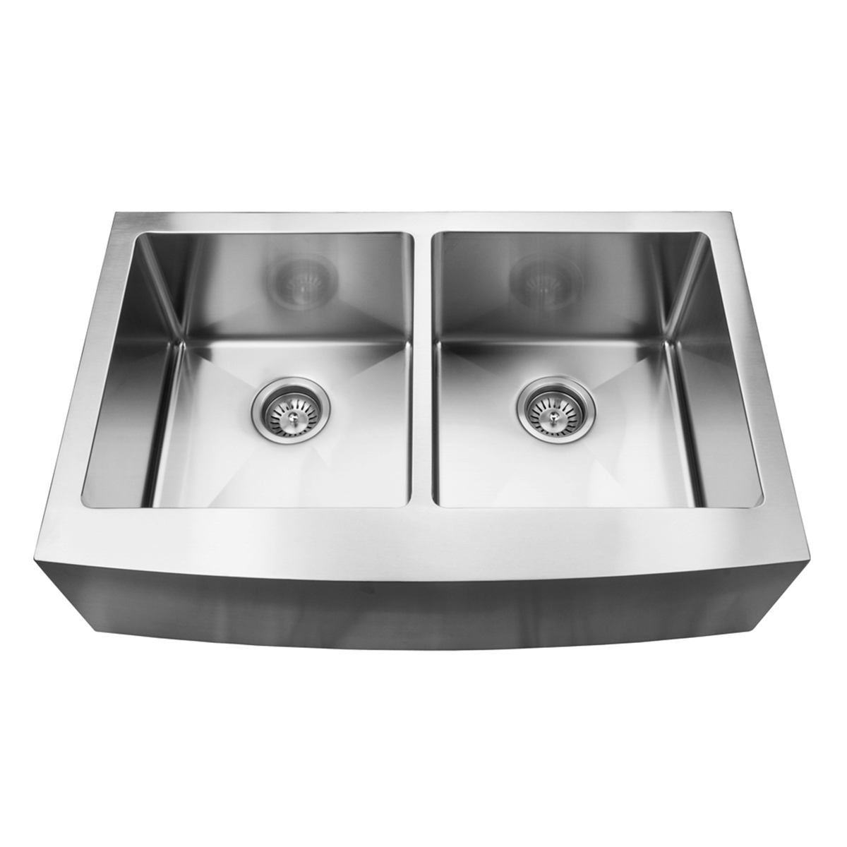 Pelican Int'l Handmade Series PL-HA128 R15 16 Gauge Stainless Steel Farmhouse Kitchen Sink 33" x 21" with Micro Radius Corners