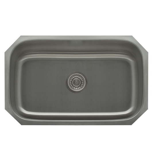 Pelican Int'l Signature Series PL-VS3018 16 Gauge Stainless Steel Single Bowl Undermount Kitchen Sink 30" x 18"