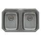 Pelican Int'l Signature Series PL-VS4040 18 Gauge Stainless Steel Double Bowl Undermount Kitchen Sink 29 1/8" x 18 1/2"