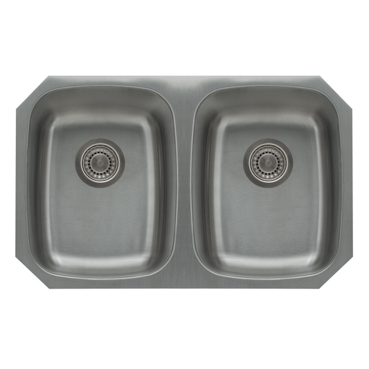 Pelican Int'l Signature Series PL-VS4040 18 Gauge Stainless Steel Double Bowl Undermount Kitchen Sink 29 1/8" x 18 1/2"