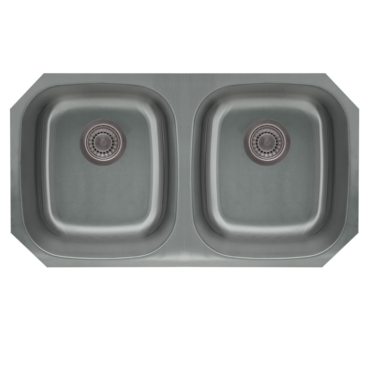 Pelican Int'l Signature Series PL-VS5050 16 Gauge Stainless Steel Double Bowl Undermount Kitchen Sink 32 1/8" x 18"