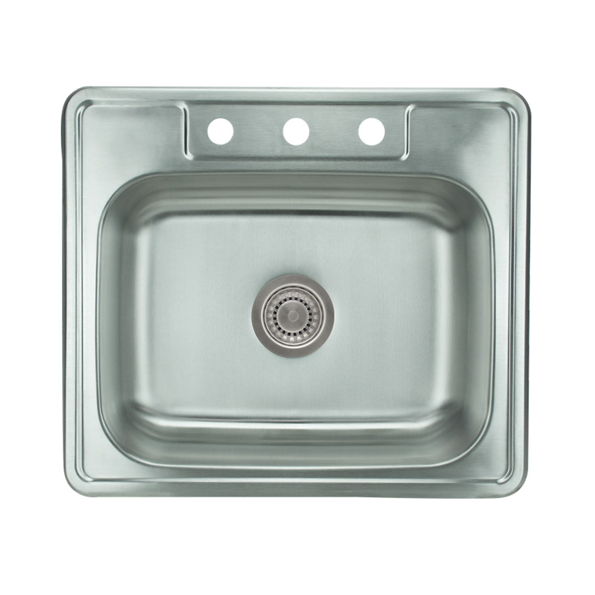 Pelican Int'l Signature Series PL-VT2522 18 Gauge Stainless Steel Single Bowl Topmount Kitchen Sink 25" x 22" with 3 Holes