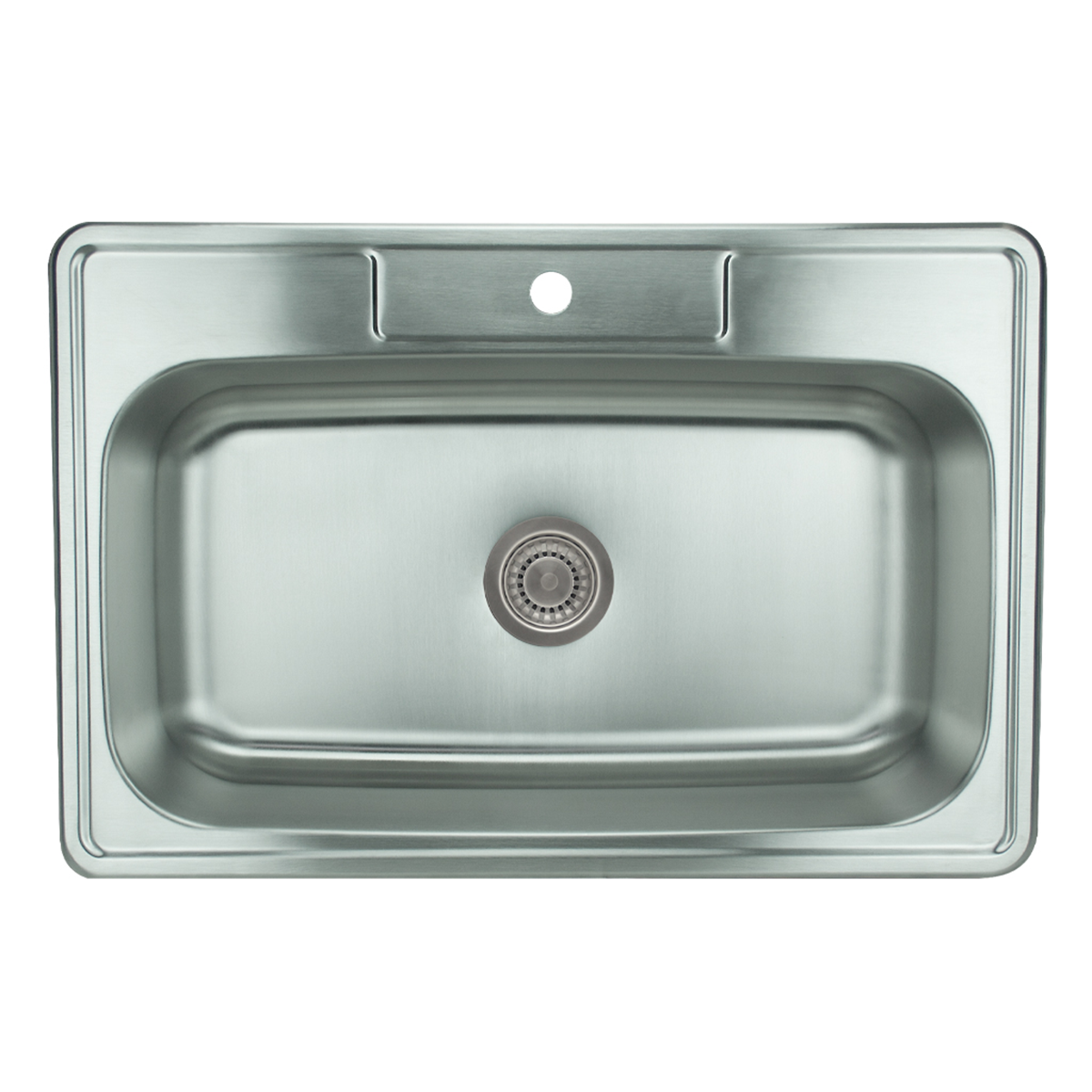 Pelican Int'l Signature Series PL-VT3322 18 Gauge Stainless Steel Single Bowl Topmount Kitchen Sink 33" x 22" with 1 Hole