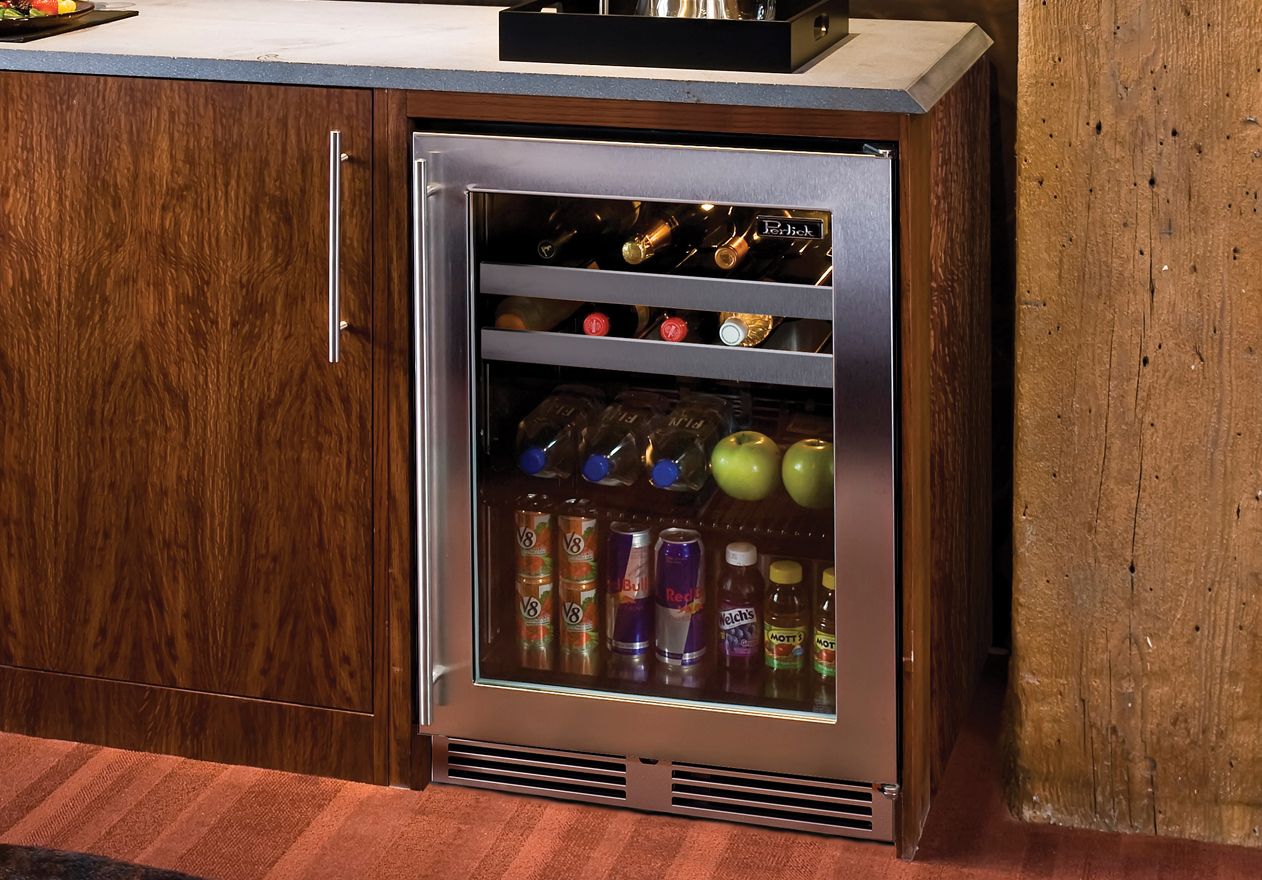 Perlick ADA Height 24" Compliant Indoor Beverage Center 24" ADA Height Compliant Indoor Beverage Center with Stainless Steel Solid Door Hinge Right with Lock