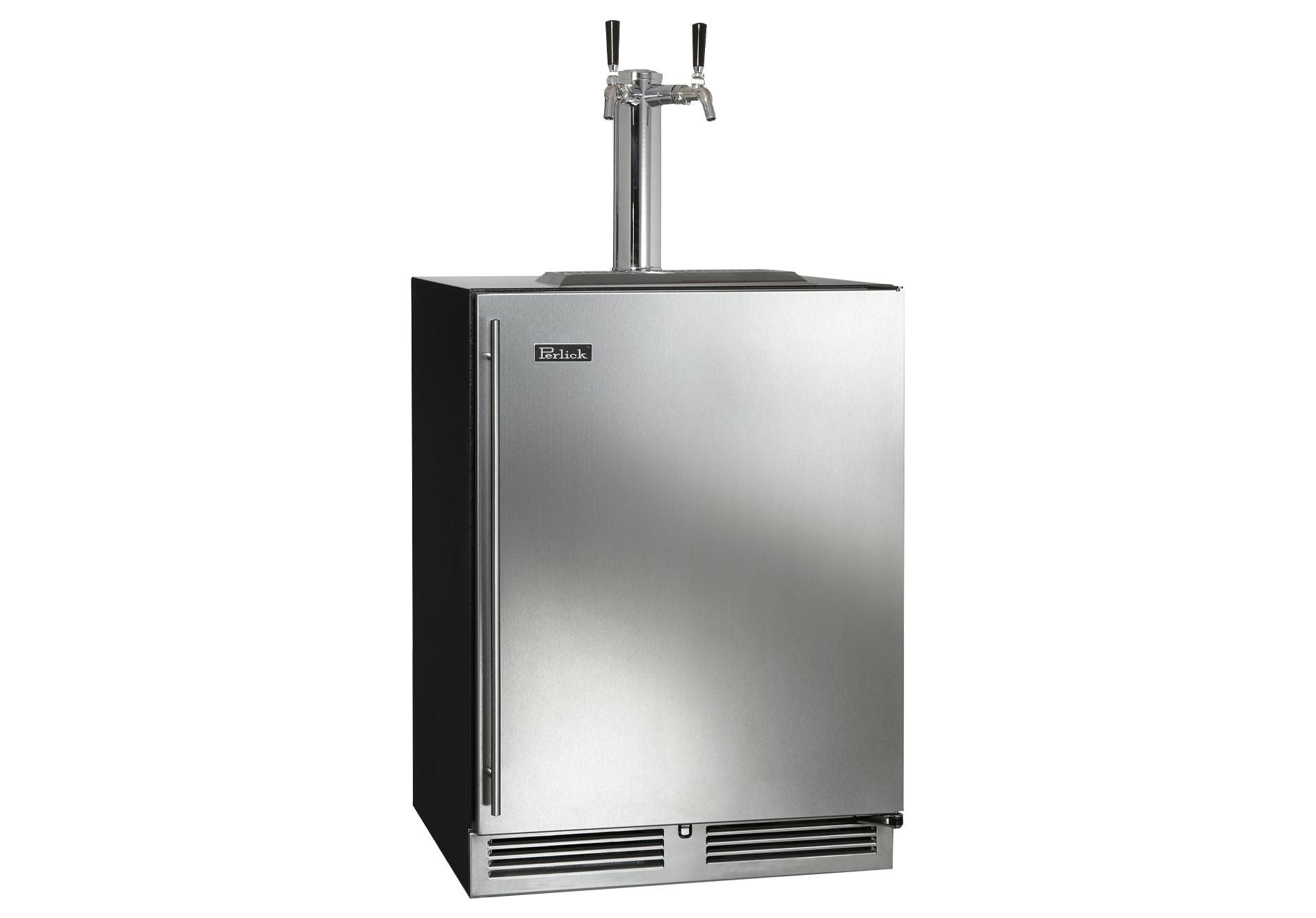 Perlick C-Series 24" Indoor Keg Dispenser - Dual Tap with Stainless Steel Solid Door Hinge Right