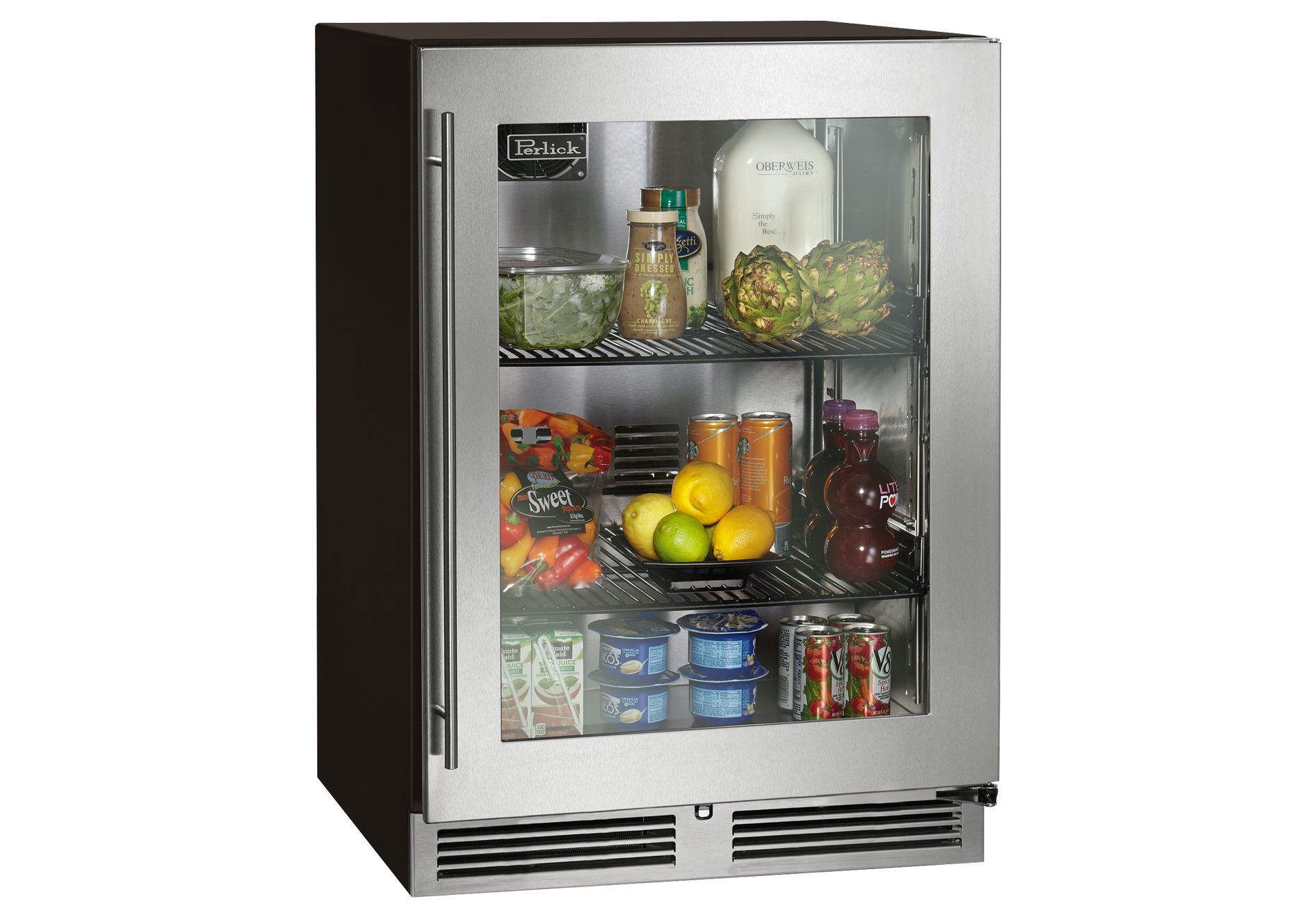 Perlick C-Series 24" Indoor Refrigerator with Fully Integrated Panel-Ready Glass Door Hinge Left