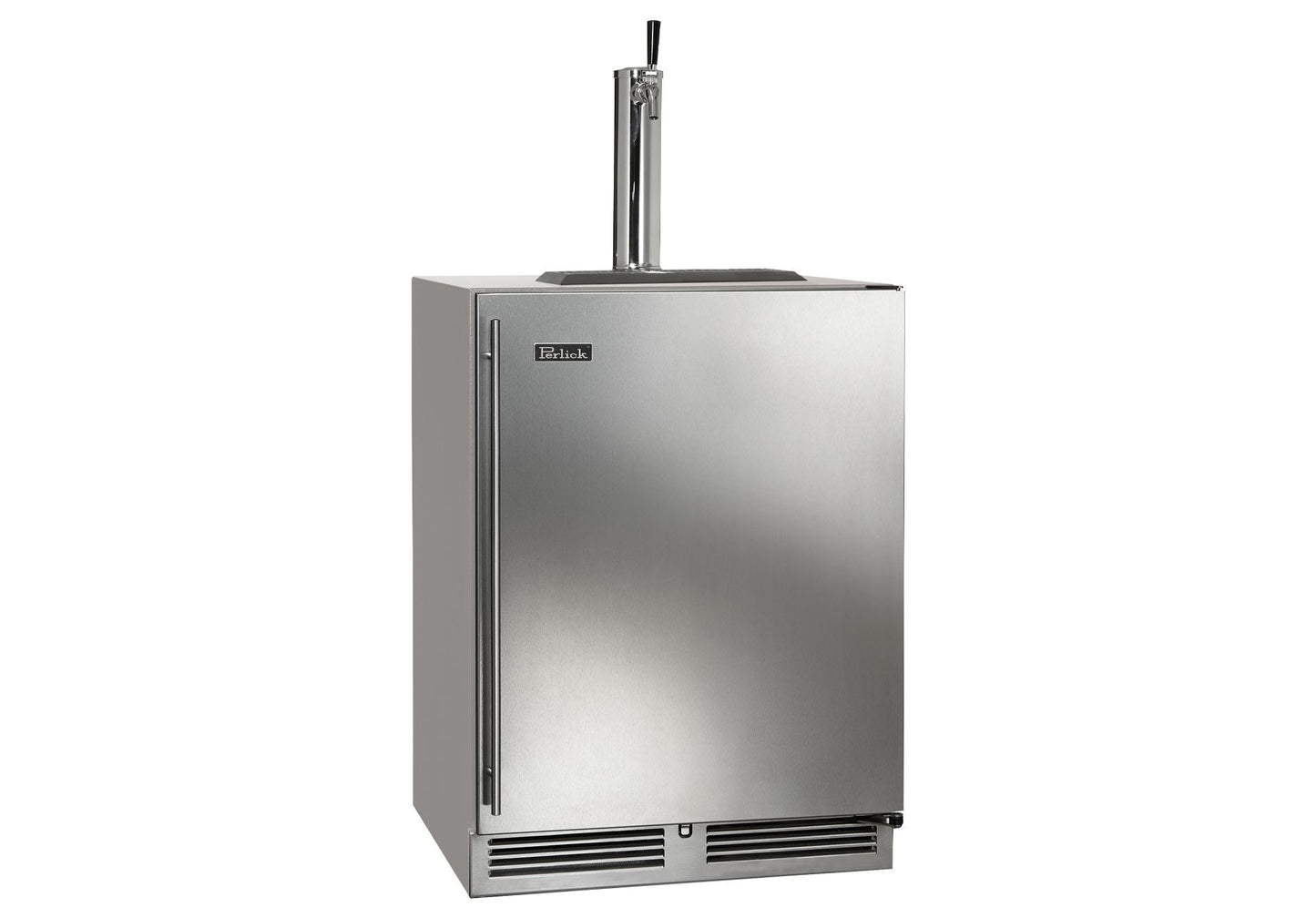Perlick C-Series 24" Outdoor Keg Dispenser - Single Tap with Stainless Steel Solid Door Hinge Right with Lock