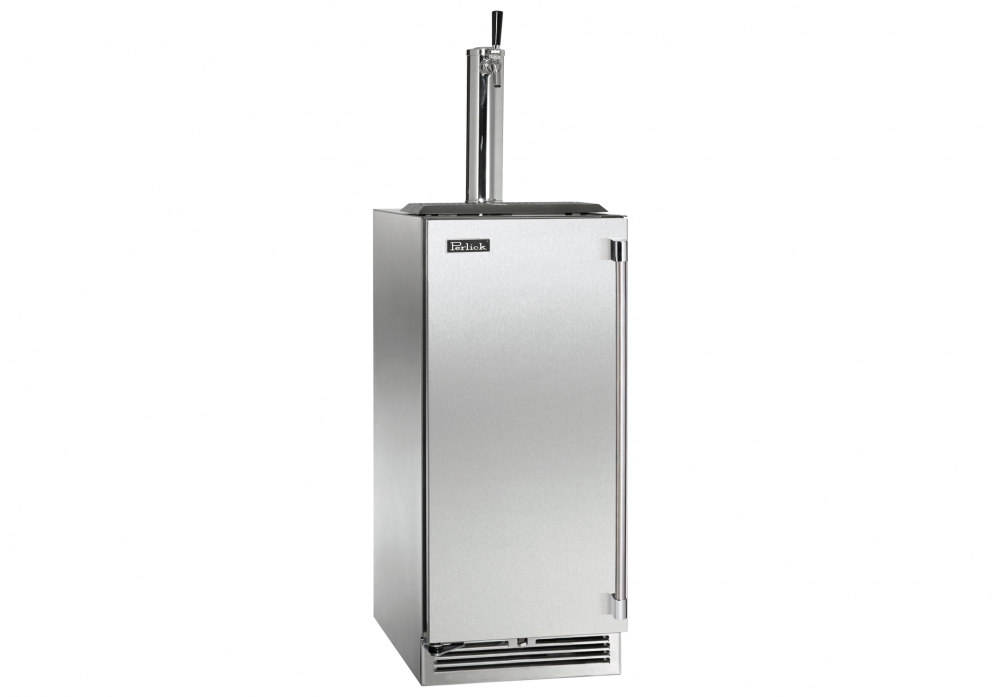 Perlick Signature Series 15" Indoor Keg Dispenser with Fully Integrated Panel-Ready Solid Door Hinge Left with Lock