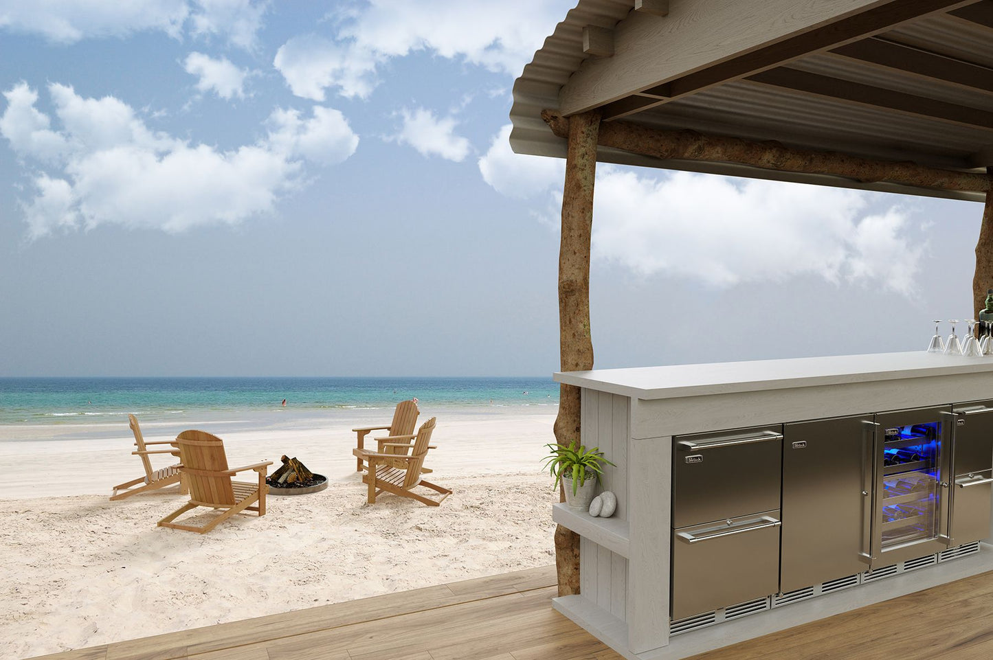 Perlick Signature Series 24" Outdoor Dual-Zone Freezer/Refrigerator Drawers Fully Integrated Panel-Ready