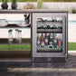Perlick Signature Series 24" Outdoor Dual-Zone Refrigerator/Wine Reserve with Stainless Steel Glass Door Hinge Left