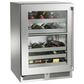 Perlick Signature Series 24" Outdoor Dual-Zone Wine Reserve with Stainless Steel Glass Door Hinge Left with Lock
