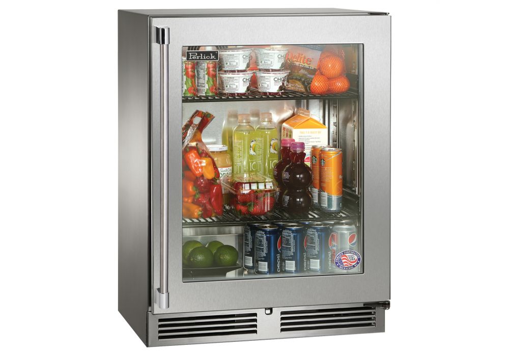 Perlick Signature Series 24" Shallow Depth Indoor Refrigerator with Fully Integrated Panel-Ready Solid Door Hinge Left with Lock
