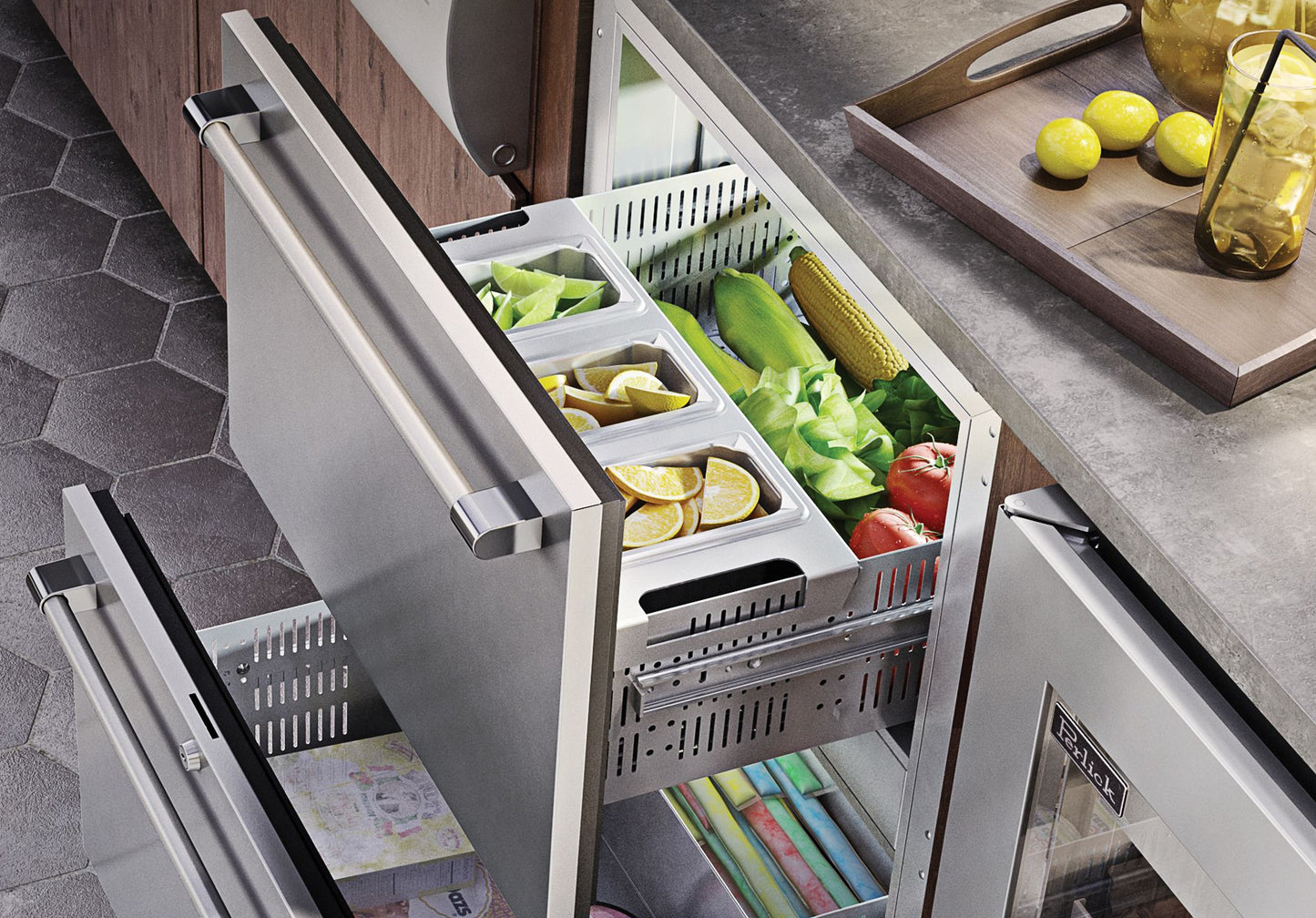 Perlick Signature Series 24" Stainless Steel Outdoor Refrigerator Drawers
