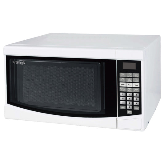 Premium Levella 0.7 ft³ White Microwave Oven With Child Safety Lock and Push Button Door