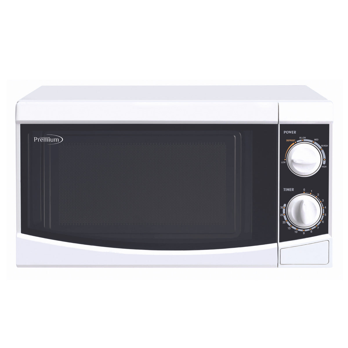Premium Levella 0.7 ft³ White Microwave Oven With Push Button Door
