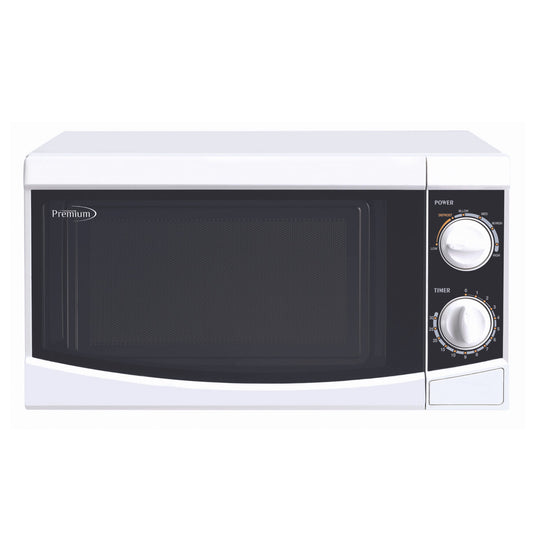 Premium Levella 0.7 ft³ White Microwave Oven With Push Button Door