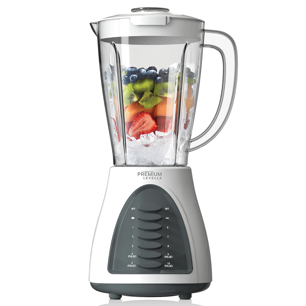 Premium Levella 10-Speed White Blender With 50.7 Oz. Capacity Jar