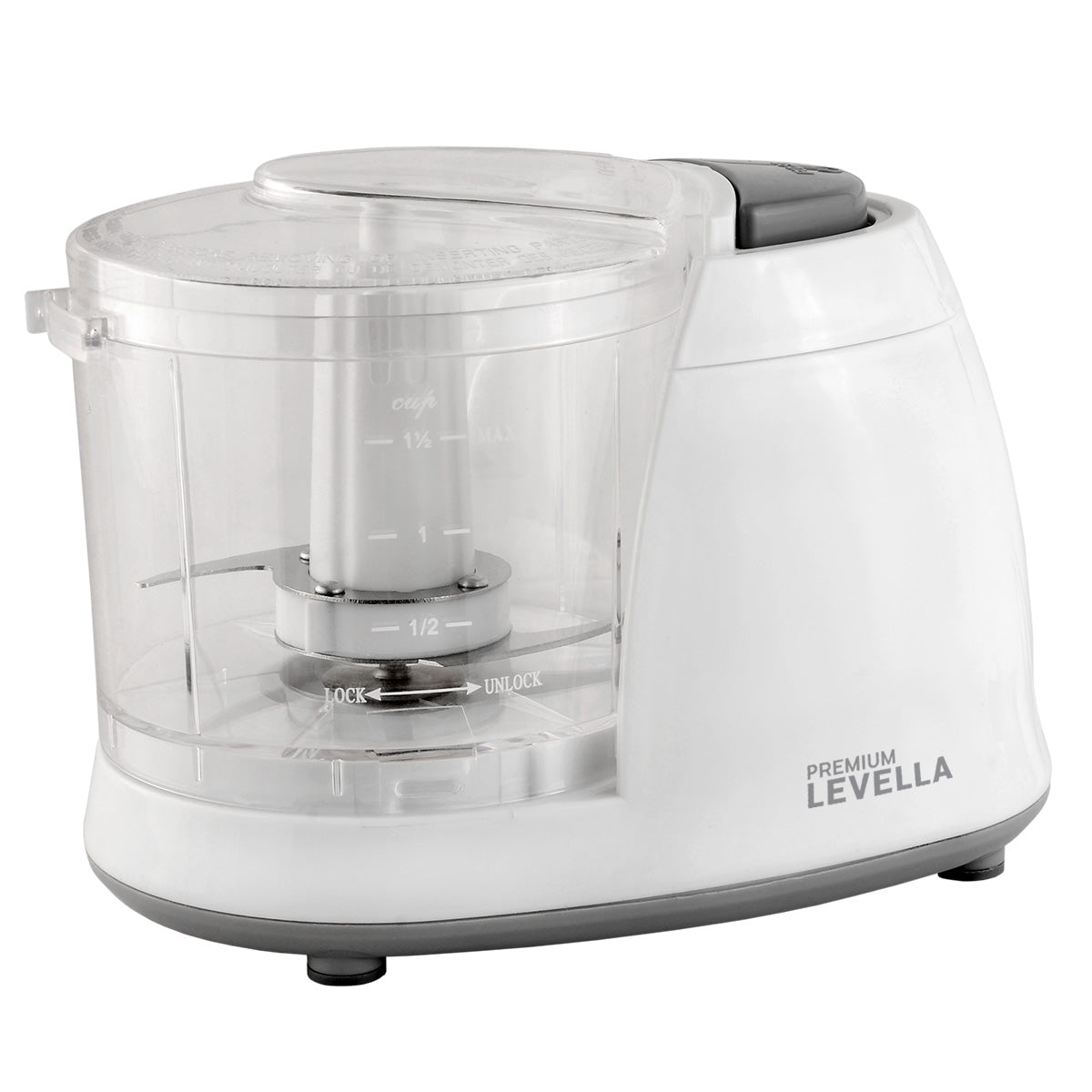 Premium Levella 100 W White Mini Chopper With Stainless Steel Blades and Dishwasher Safe Bowl