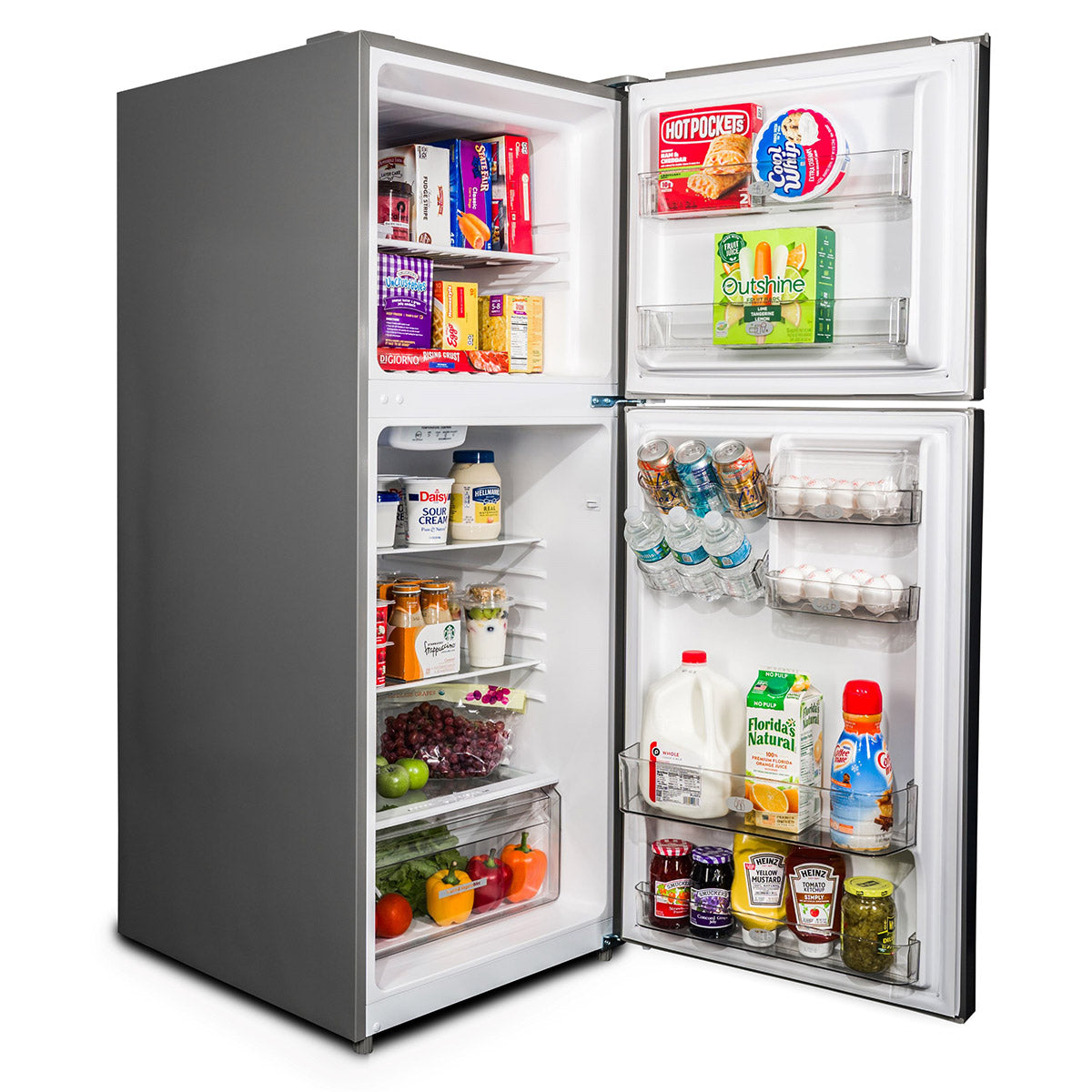 Premium Levella 11.6 ft³ Inox Frost-Free Refrigerator With Chiller Zone and Easy-Slide Food Pan