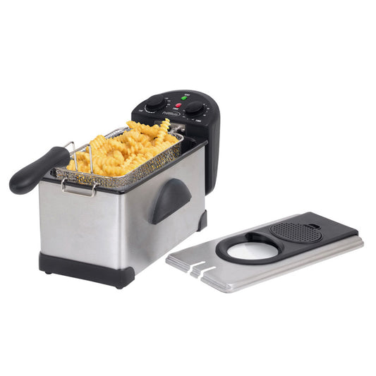 Premium Levella 12.5 Cups Stainless Steel Deep Fryer With Frying basket and Non-slip Handle