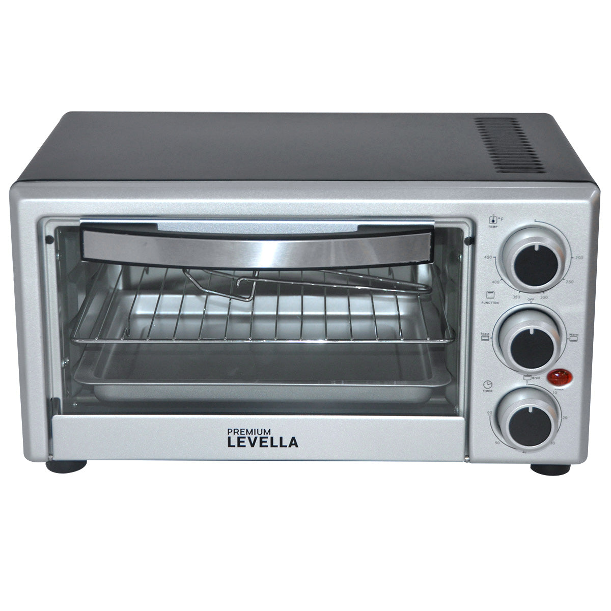 Premium Levella 14L Stainless Steel Toaster Oven With Removable Enamel Tray