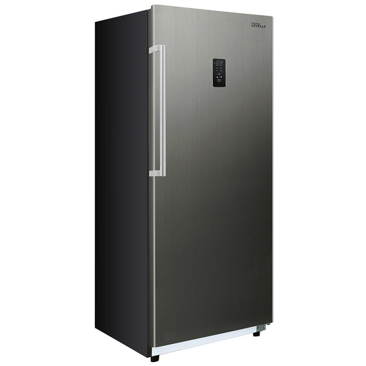 Premium Levella 14.0 ft³ Black Frost-Free Upright Freezer With Inox Reversible Door