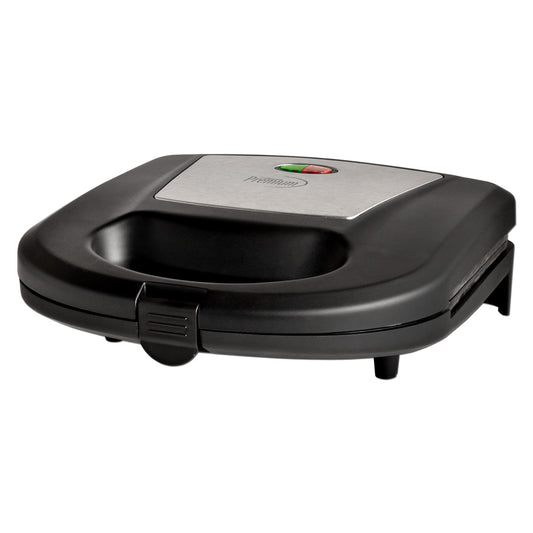 Premium Levella 2-Slice Capacity Black and Silver Grill and Sandwich Maker With Non-stick Coated Plates