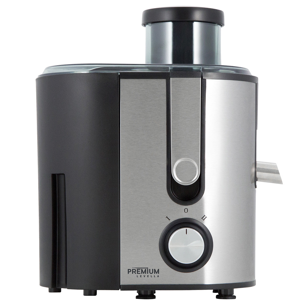 Premium Levella 2-Speed Black and Silver Juice Extractor With Stainless Steel Blade and Filter Basket