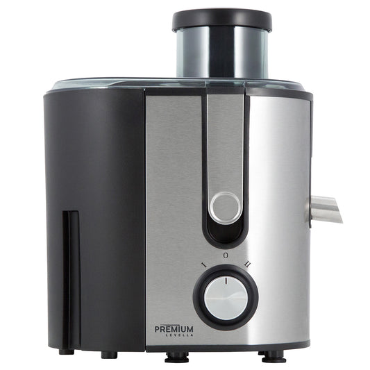 Premium Levella 2-Speed Black and Silver Juice Extractor With Stainless Steel Blade and Filter Basket
