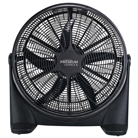 Premium Levella 20" Black 3-Speed Floor Fan