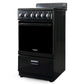 Premium Levella 20" Black Freestanding Electric Stove With 4 Spiral Hot Plate
