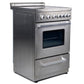 Premium Levella 20" Brushed Silver Freestanding Electric Stove With 4 Burners, 1 Bake Tray, 1 Bake Wire, and 1 Removable Crumb Tray