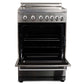 Premium Levella 20" Brushed Silver Freestanding Electric Stove With 4 Burners, 1 Bake Tray, 1 Bake Wire, and 1 Removable Crumb Tray