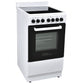 Premium Levella 20" White Freestanding Electric Stove With 4 Burners and Vitroceramic Cooktop
