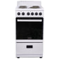 Premium Levella 20" White Freestanding Electric Stove With 4 Burners