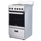 Premium Levella 20" White Freestanding Electric Stove With 4 Spiral Hot Plate