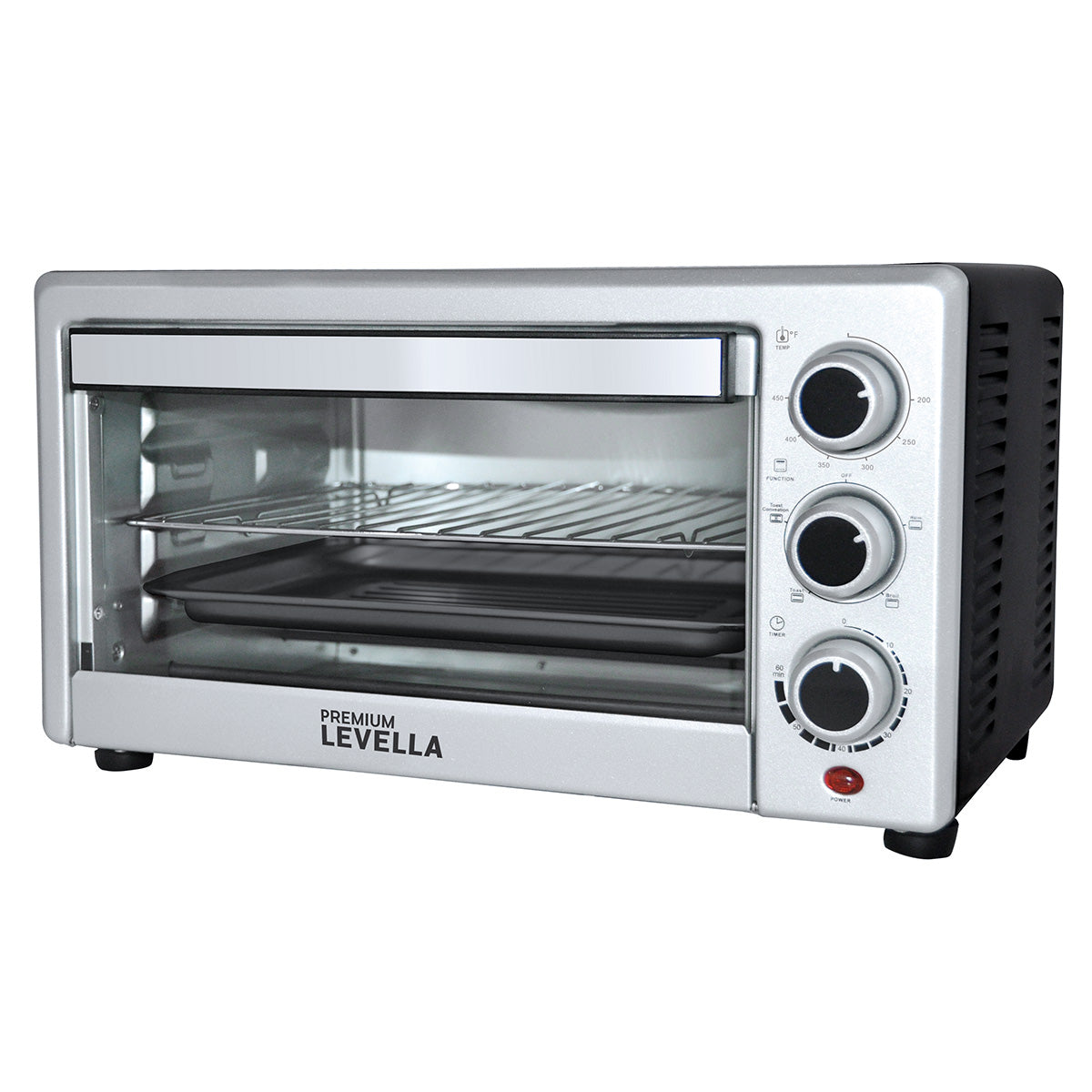 Premium Levella 21L Stainless Steel Toaster Oven With Removable Enamel Tray