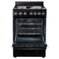 Premium Levella 24" Black Freestanding Electric Stove With 4 Spiral Hot Plate