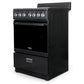 Premium Levella 24" Black Freestanding Electric Stove With 4 Spiral Hot Plate