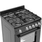 Premium Levella 24" Black Gas Range With 4 SABAF Burners, 2 Grids, 1 Trivet Grill, and 1 Baking Tray
